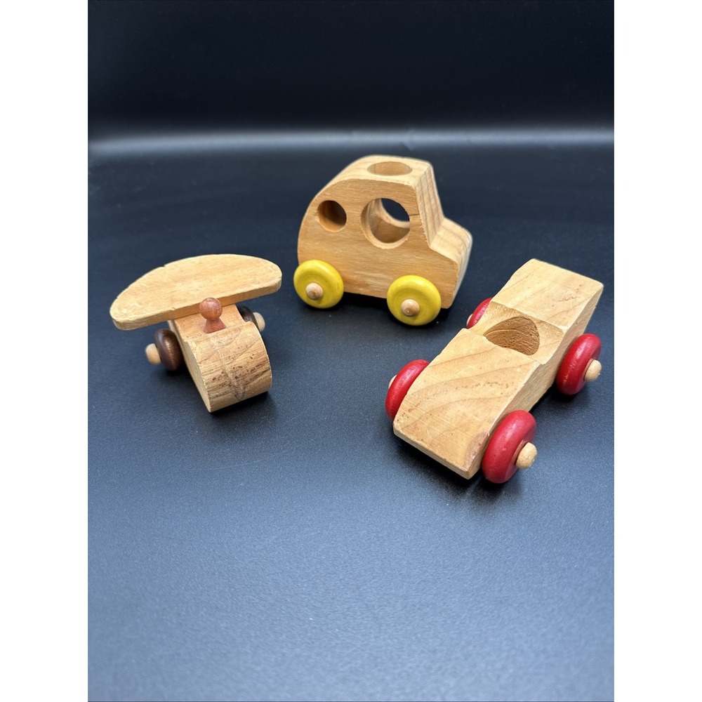 VTG Lot of 3 The Montgomery Schoolhouse‎ of Vermont Wooden Set Plane Car